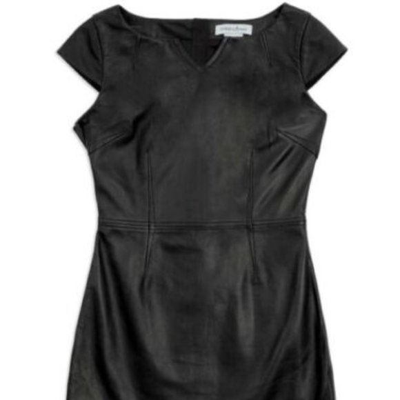 GUESS MARCIANO "LANTA" GENUINE LEATHER SLIT DRESS - Picture 3 of 4